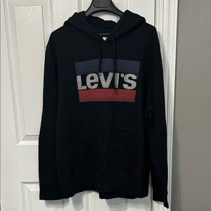 Levi's Black Hoodie with Tricolor Logo